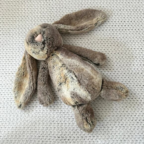 Jellycat Bashful Bunny Woodland Babe Brown Grey 12" Stuffed Animal Plush Retired - Picture 6 of 9